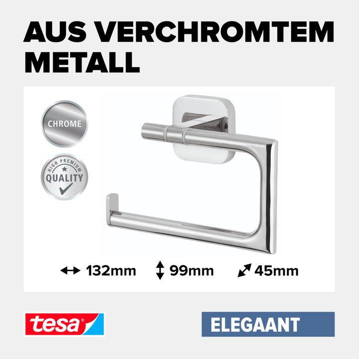 Actual product image tesa ELEGAANT toilet roll holder incl. adhesive solution without drilling