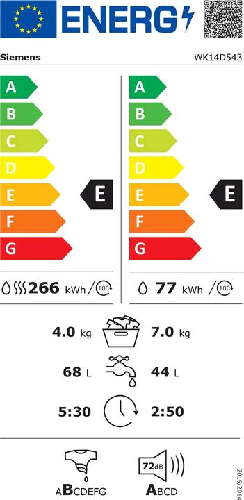 Etichetta energetica Siemens WK14D543