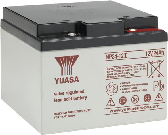 Actual product image Yuasa Lead battery NP24-12I, 12V, 24 Ah, 166 x 175 x 125 mm (12 V, 24 Ah)