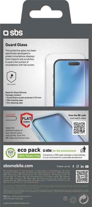 Immagine prodotto SBS Protezione del display in vetro (1 Pezzo/i, Apple iPhone 16 Pro Max)
