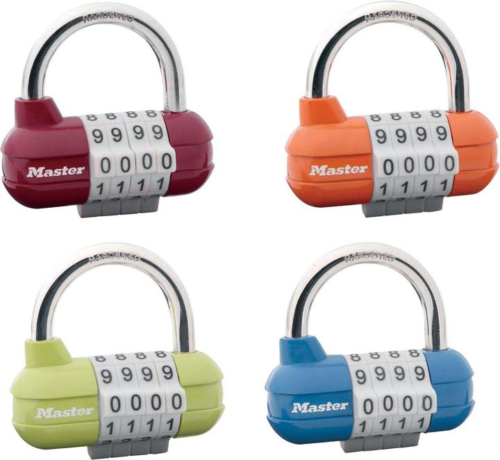 Produktbild Master Lock breites Pro-Sportvorhngeschloss mit individuell einstellbarer Zahlenkombination verschiedene Farben