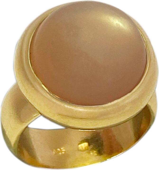 Produktbild Steinkult Sterling Silber Ring, mit 18 Kt. Gold veredelt "Pfirsich Mondstein" (54, 925 Silber)