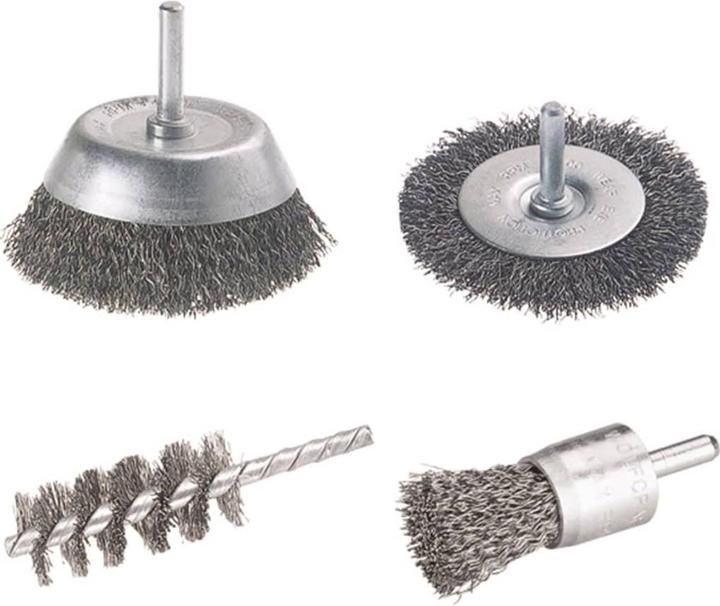 Produktbild wolfcraft wolfcraft 1 Stahldraht-Bürsten-Set 4-tlg., S=6mm