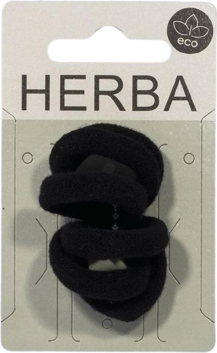 Herba Ecofriendly Haarbinder, schwarz, Ø 3 cm, 6 pcs