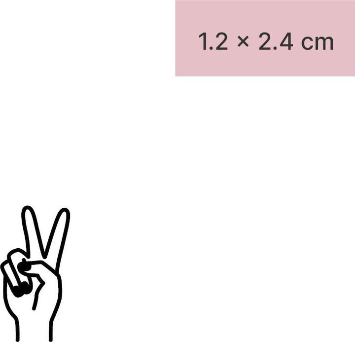 Actual product image minink Temporary tattoo - Victory sign
