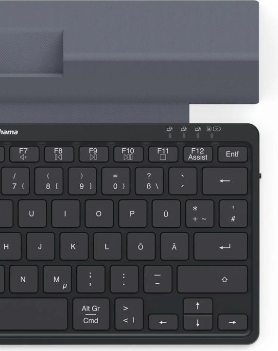 Image du produit Hama Clavier multi-appareils Travel 600, housse, Bluetooth®, petit, SW, QWERTZ FR (00125138) (DE, Sans fil)