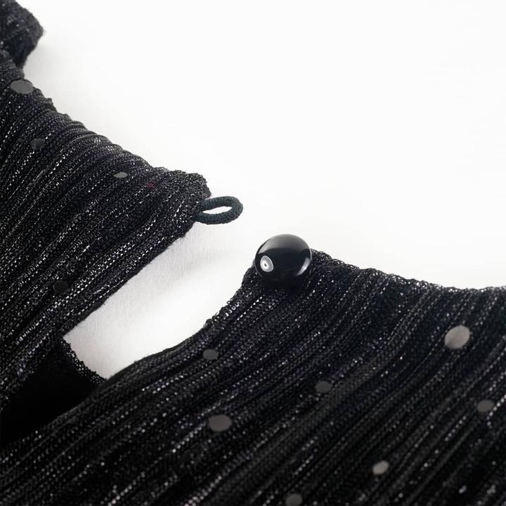 Actual product image VidaXL Children's dress with long sleeves black 128,outer material (128)