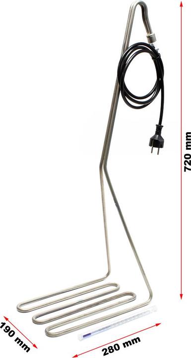 Immagine prodotto Wiltec Riscaldatore a immersione piatto Speidel in acciaio inox con termometro 3200W