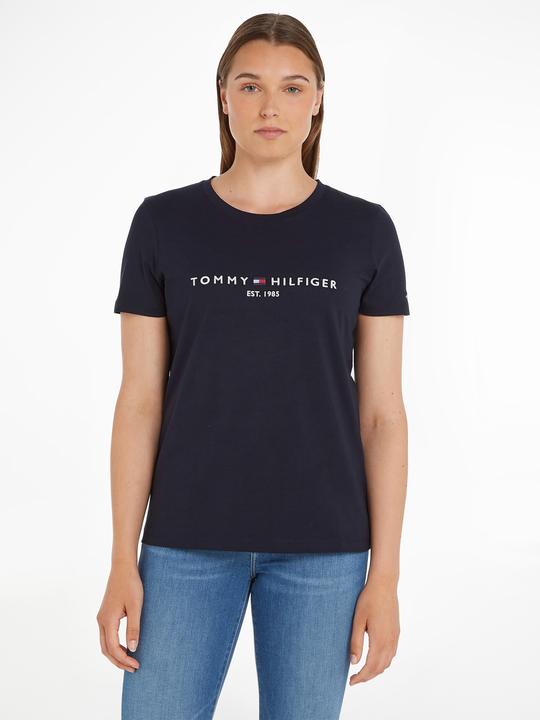 Produktbild Tommy Hilfiger Damen T-Shirt Heritage Hilfiger C-Nk Reg Tee mit Rundhalsausschnitt, Blau (Desert Sky (XS)