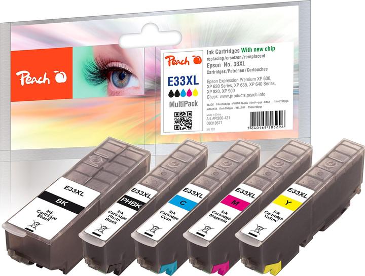 Immagine prodotto Peach 33XL MultiP bk, c, m, y (M, PBK, FC, C, Y)