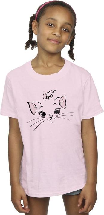 Actual product image Disney Girls Classics Marie Face Pocket Cotton T-Shirt (152, 158)