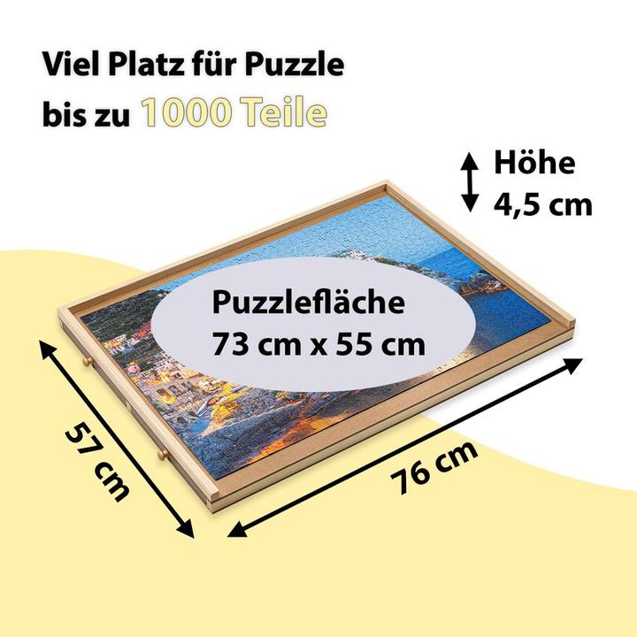 Produktbild Hermex Puzzlebrett mit Auszügen Puzzletafel Puzzleunterlage (1000 Teile)