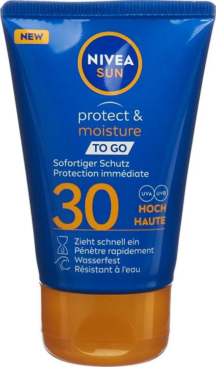 Produktbild NIVEA Sonnencreme Schutz & Pflege To Go LSF 30 (Sonnencreme, SPF 30, 50 ml, 65 g)