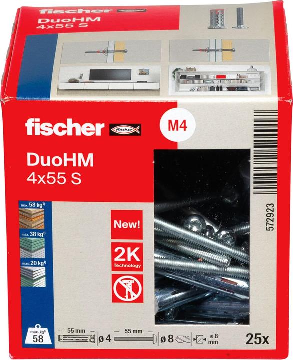 Produktbild Fischer DuoHM 4x55 S TX (25 Stk.)