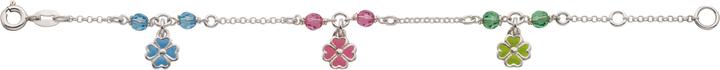 Produktbild Bijou Classic Charmbracelet weiss mit eingehängten Kleeblättern und Plastikböxchen 16 cm (16 cm, Silber)