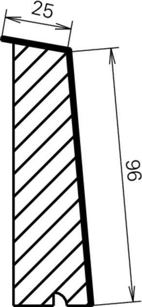 Actual product image Webi Cranked base plate 118° anodised aluminium Sketch 2