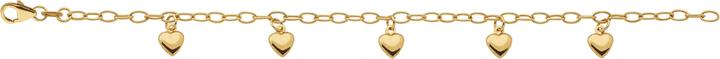 Immagine prodotto Bijou Classic ID-Bracelet Anker weit mit 5 Herzen 16 cm (16 cm, Oro)