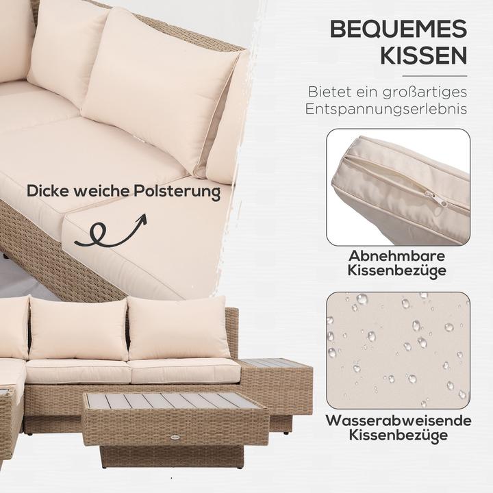 Image du produit Outsunny Set de salon de luxe en poly rotin
