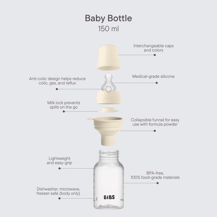 Actual product image Bibs Anti Kolik Flasche Latex 150 ml Slow Flow Blush (150 ml)