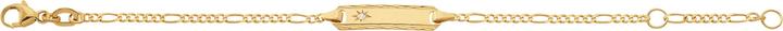 Produktbild Caroussel ID-Bracelet Figaro mit Brillant 0.0075 ct wsi und diamantiertem Rand 14 cm (14 cm, Gold)