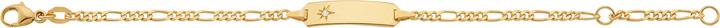 Actual product image Caroussel ID-Bracelet Figaro mit Brillant 0.0075 ct wsi 14 cm (14 cm, Gold)