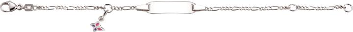 Immagine prodotto Caroussel ID-Bracelet Silber rhod. Figaro mit eingehängtem Schmetterling 14 cm (14 cm, Argento)
