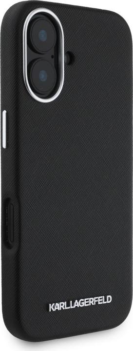 Actual product image Karl Lagerfeld Hardcase MagSafe FW Saffiano Metal Logo Case for iPhone 16 6,1" Black (Apple iPhone 16)