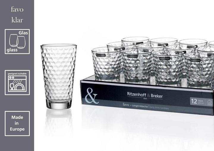 Actual product image Ritzenhoff & Breker Longdrinkglas Favo klar 6ST 400ml (0.40 l, 6 x)