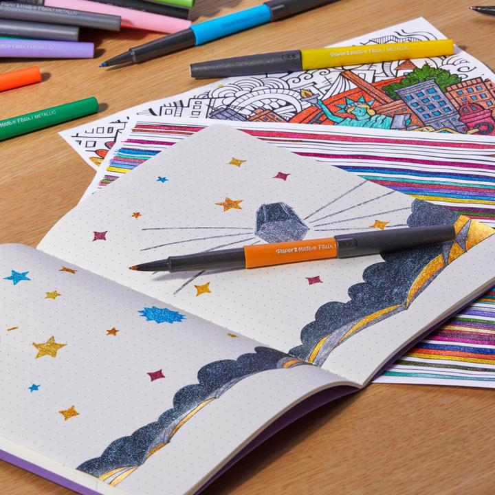 Produktbild Paper Mate Faserschreiber Flair 6er METALLIC M (Multicolor, 6 x)