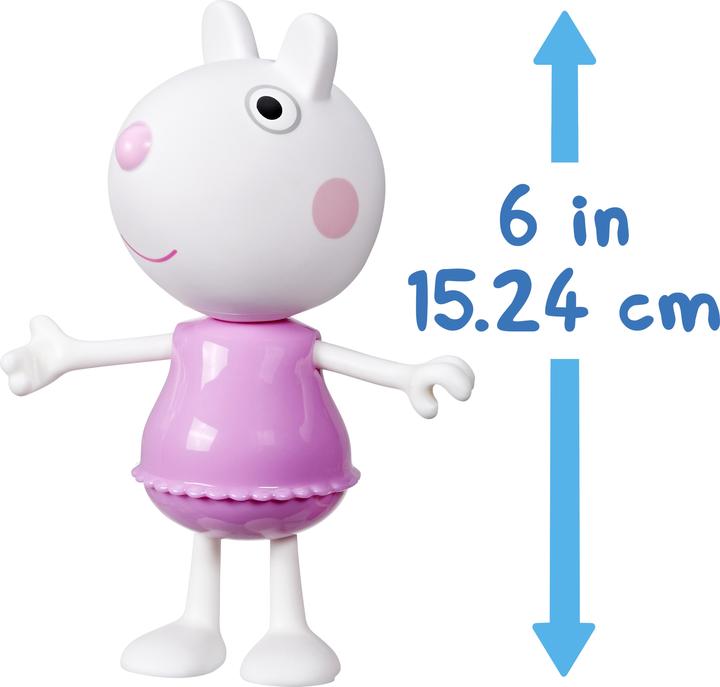 Actual product image Hasbro Peppa Pig Suzy Sheep-Up Figure with 6 Easy-On Fashion Accessories, 6-Inch Doll, Preschool Toys for G