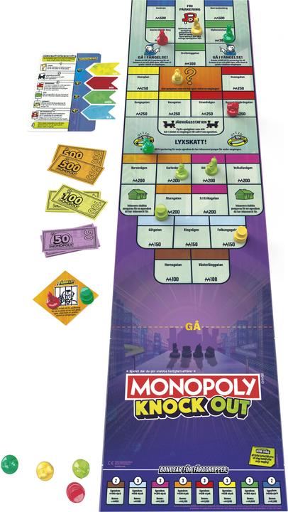 Actual product image Hasbro Monopoly Knockout Family Party Game, Quick-Playing Board Games for Ages 8+, 2-8 Players, 20 Mins. (Swedish)