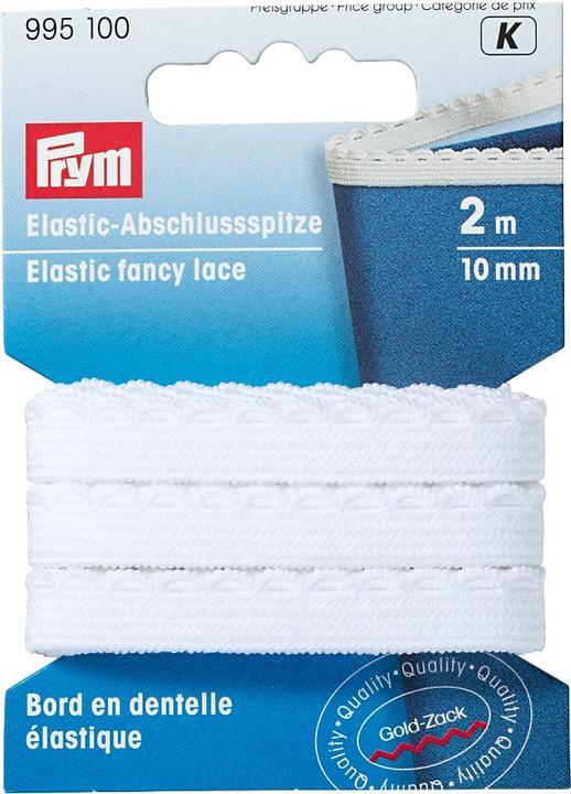 Immagine prodotto Prym Punta elastica, bianco 10 mm, cartoncino 2 m