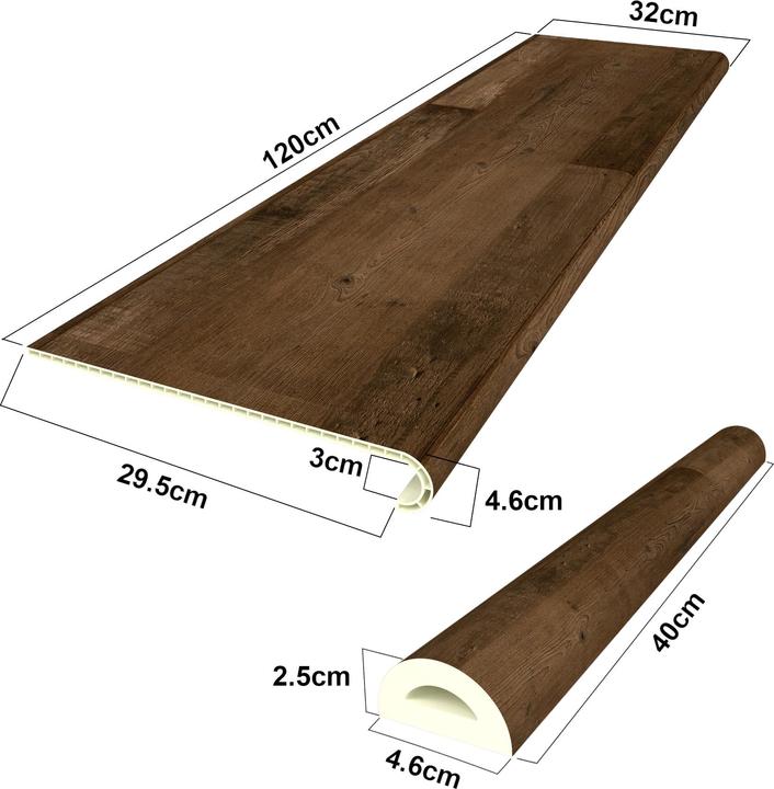 Immagine prodotto neu.holz Set di 6 pannelli per scale (120 x 32 cm)