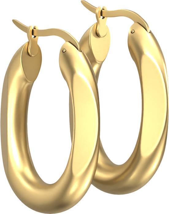 Produktbild Star Piercing Ohrring vergoldet matt Oval Kanten gebrochen (ohne Messing, Chirurgenstahl 316L)
