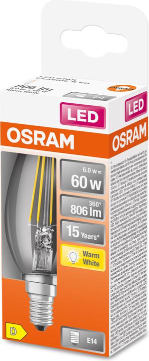 Actual product image Osram Star Classic B (E14, 6 W, 806 lm, 1 x, D)