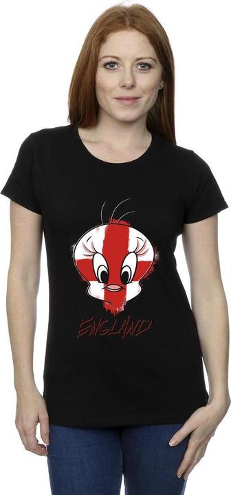 Actual product image Looney Tunes Womens/Ladies Tweety England Face Cotton T-Shirt (L)