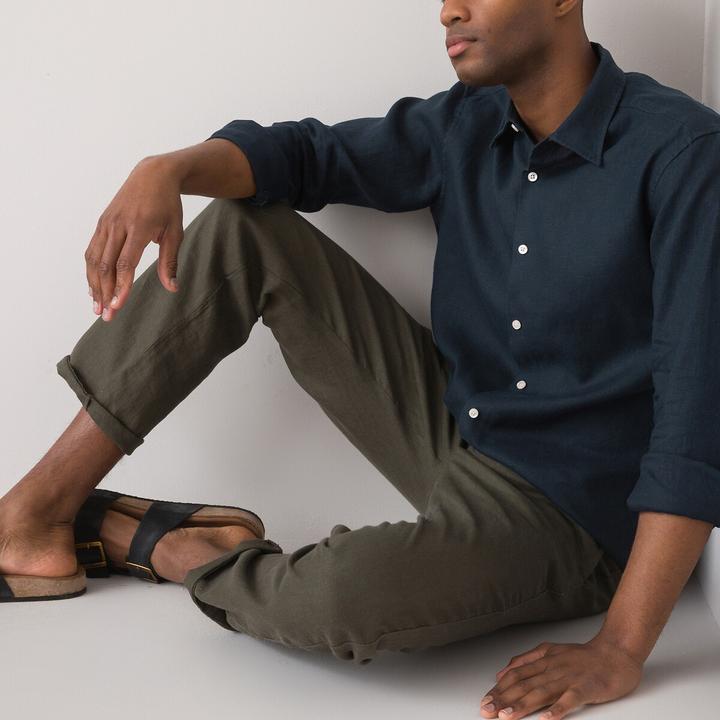 Image du produit La Redoute Collections Chemise droite en lin Signature à manches longues (L)