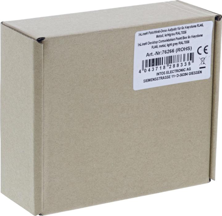 Produktbild InLine Patchfeld-Dose Aufputz für 6x Keystone RJ45