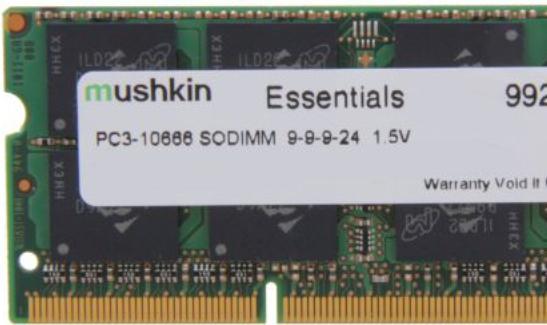 Productafbeelding Mushkin Laptop Geheugen DDR3 SO-DIMM 8GB 1333-9 Essent (1 x 8GB, 1333 MHz, DDR3 RAM, SO-DIMM)
