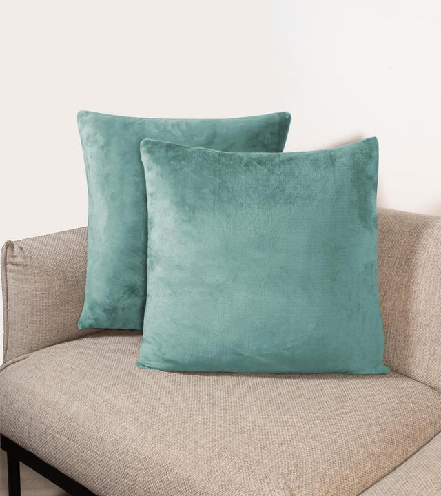 Image du produit Aspero 4 x Housses de coussin en flanelle 60x60cm bleu (60 x 60 cm)