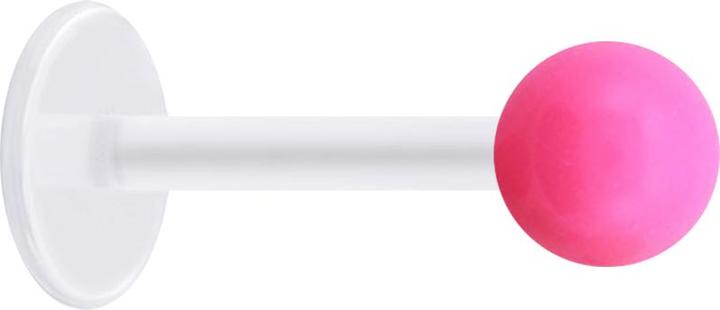 Produktbild Star Piercing Micro Labret transparent mit Kugel Neon pink (Acryl, ohne Messing, Bioflex)