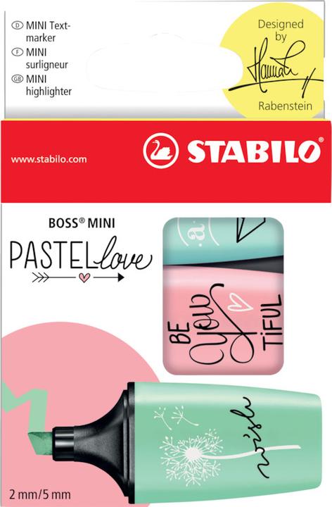 Produktbild STABILO BOSS MINI Pastellove Textmarker (Pastel, 5 mm, 3 x)