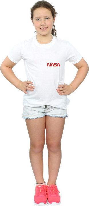Immagine prodotto Nasa Modern Logo Chest Maglietta Ragazze (140, 146)