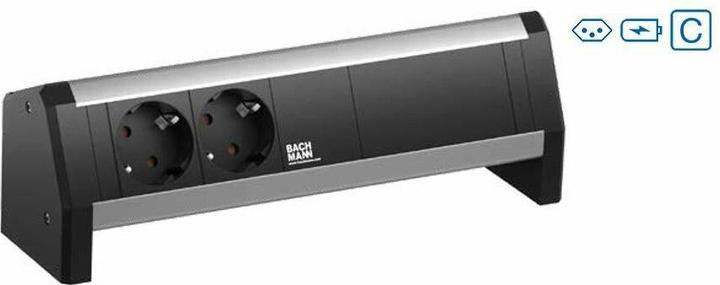 Produktbild Bachmann Tischsteckdosenleiste DESK 1, 2x T13, 1x USB A/C, 1x Custom (2 x, Typ 13, USB-A, USB-C)