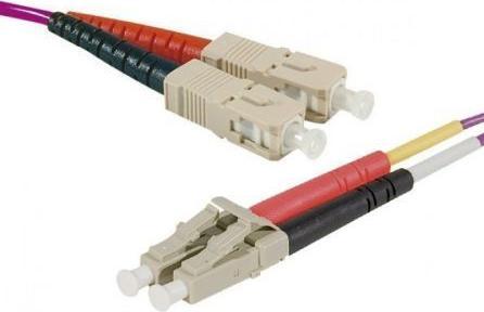 Image du produit Exertis Connect Câble patch FO HD, 50/125 µm, fibre OM4, SC duplex mâle/LC duplex mâle, 50,0 m UPC coupe UPC (LSOH, 50 m)