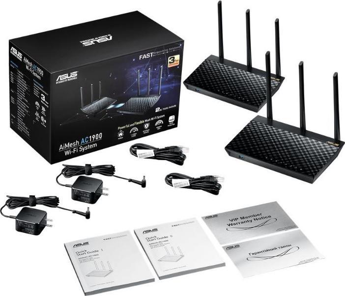 Produktbild ASUS AiMesh AC1900 WiFi System (RT-AC67U 2 Pack)