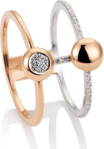 Actual product image Breuning RING - BRILL. 0,155 Ct. H/si (50, 750/18 K Gold)