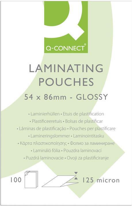 Image du produit Q-Connect Films de plastification brillants (Carte de crédit, 100 pièce(s), 125 µm)