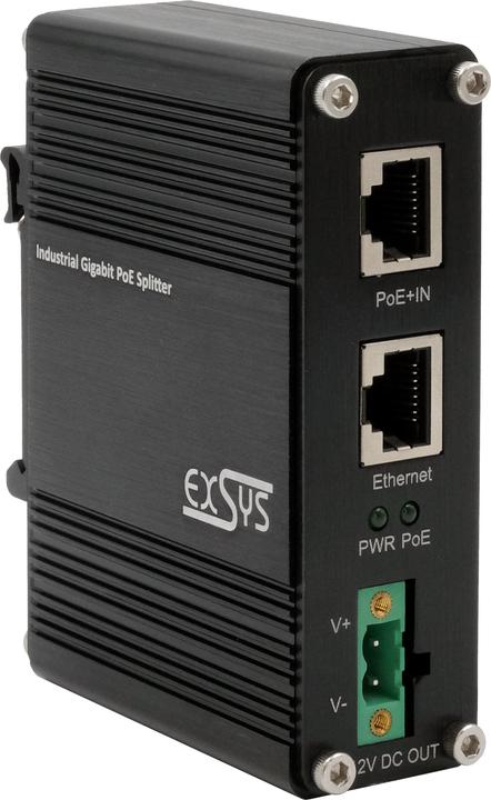 Immagine prodotto Exsys Splitter industriale PoE+ Gigabit 20W (Splitter PoE)