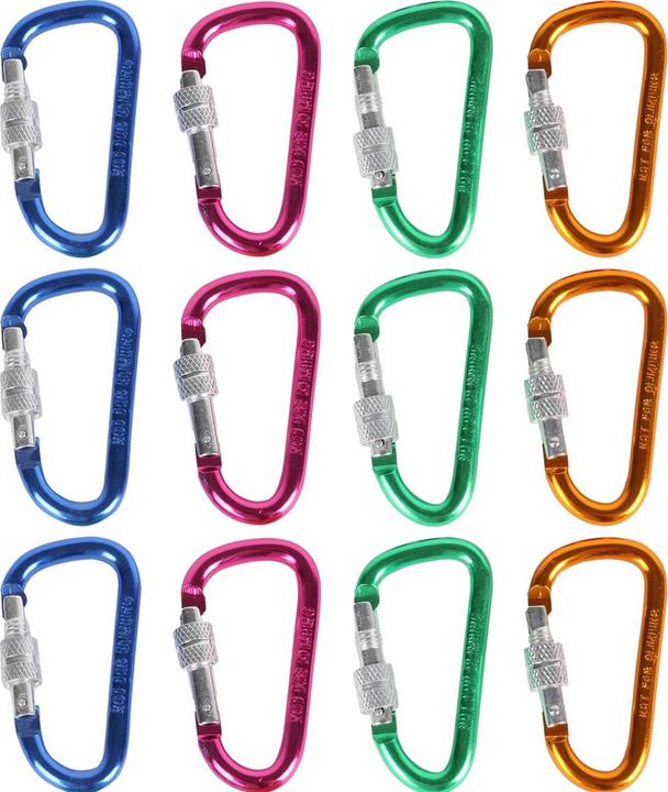 Immagine prodotto Benson Buntes Mini-Karabiner-Set mit Schraubverschluss, 12-tlg.